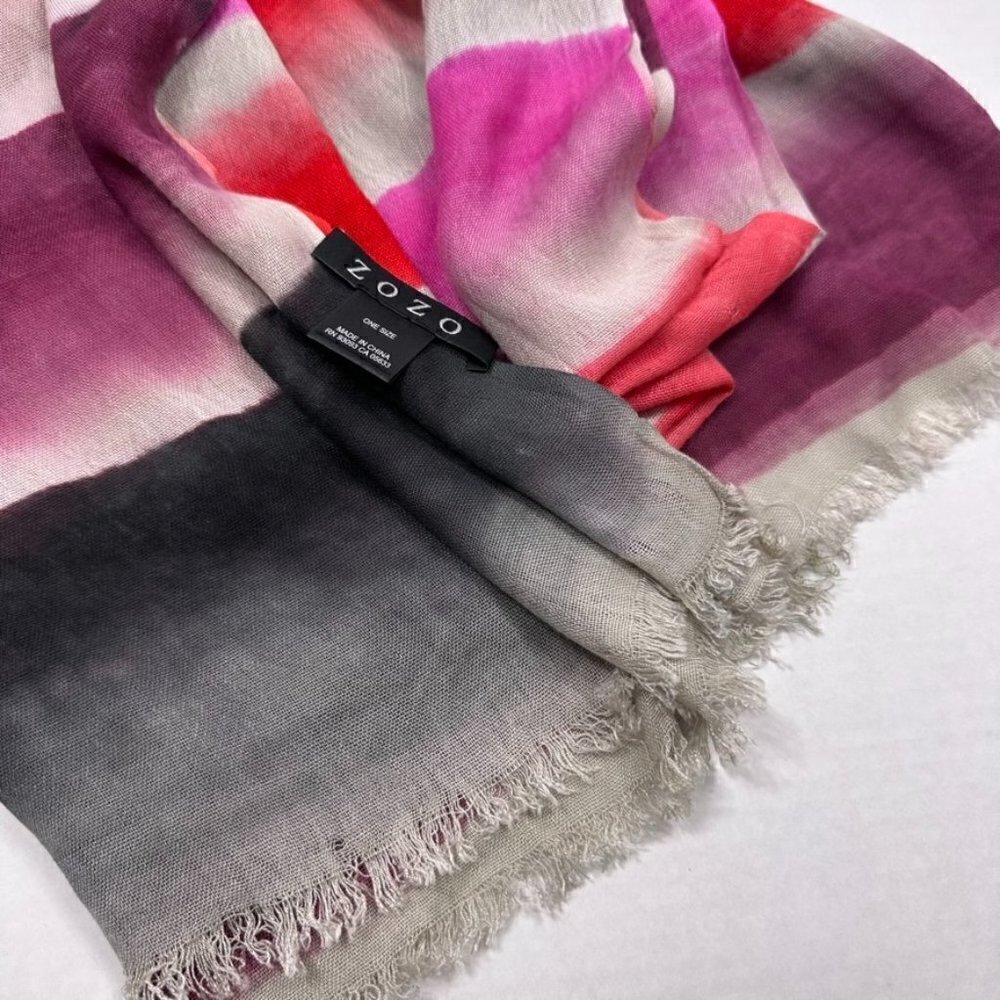 Huge Pink Purple Gray Scarf Sarong Wrap